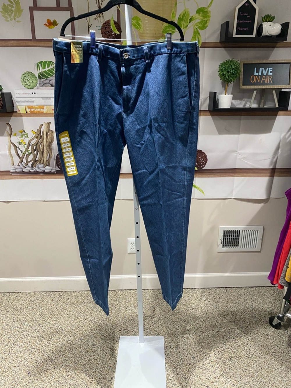 Haggar Medium Blue Premium Stretch Denim Pants